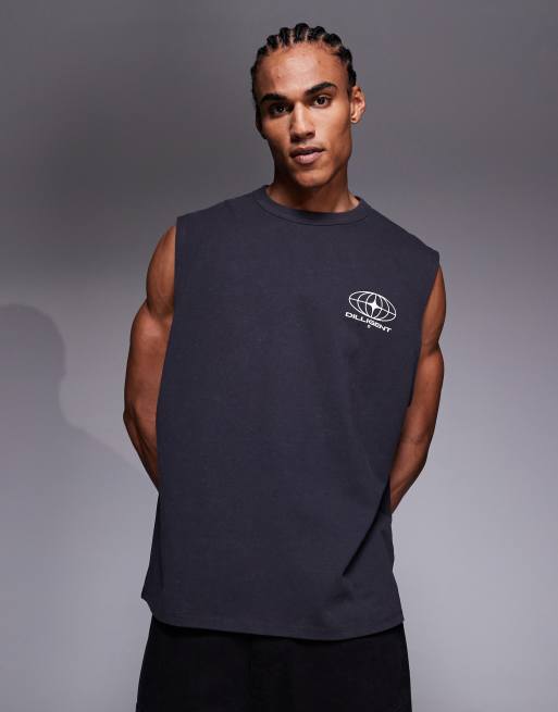 ASOS DESIGN - Forvasket sort tanktop med oversized pasform i kraftigt stof , 3 af 5