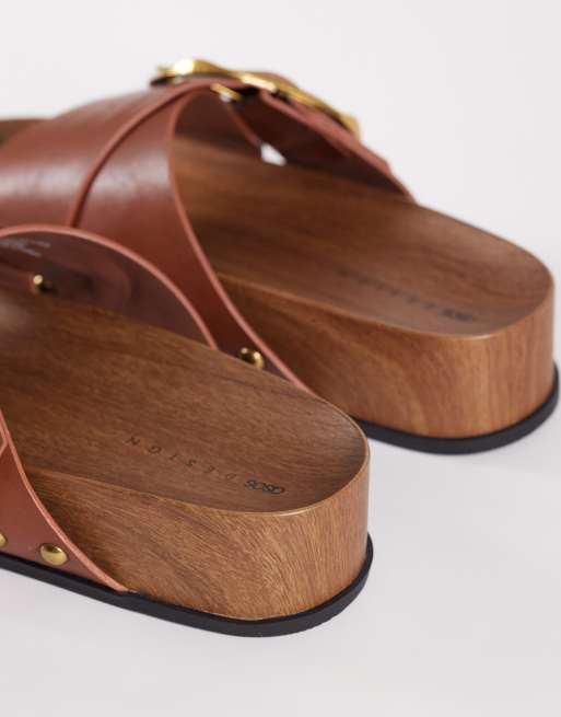 ASOS DESIGN - Foster - Gyldenbrune mule-sandaler med træsko-design, 3 af 4