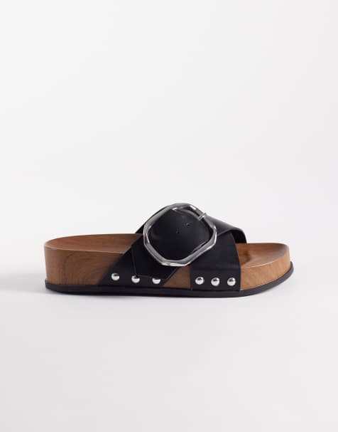 ASOS DESIGN - Foster - Sandalias negras estilo zuecos - view 1