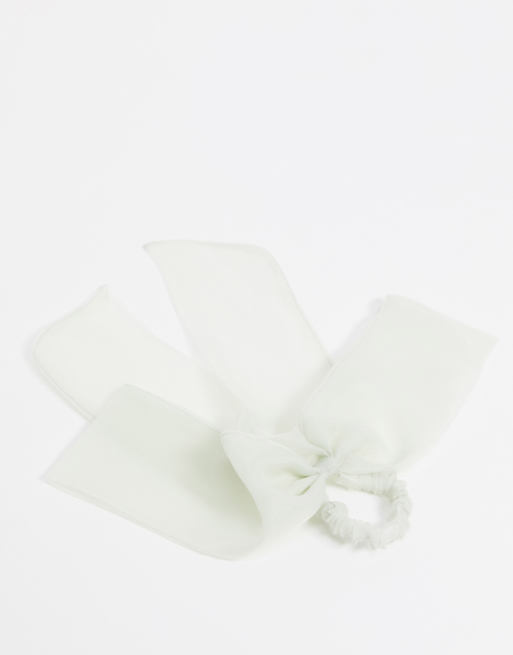 ASOS DESIGN - Foulard à cheveux en organza - Gris clair, 4 de 4