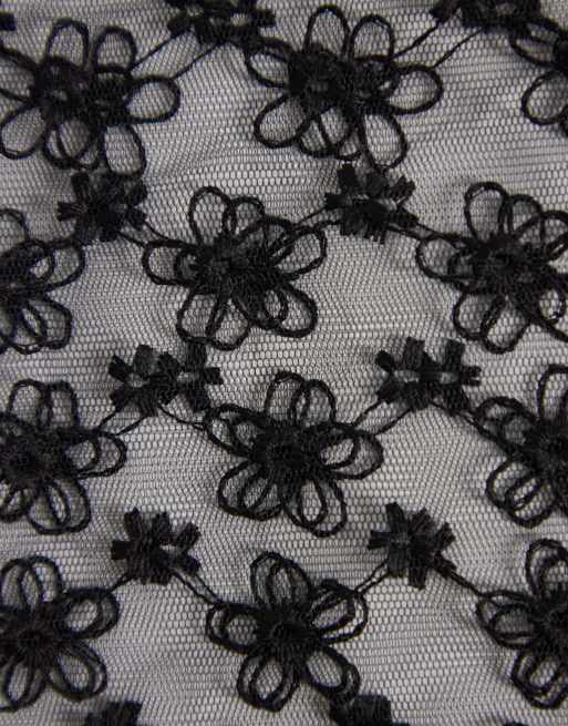 ASOS DESIGN - Foulard en dentelle avec liens à nouer - Noir, 2 de 3