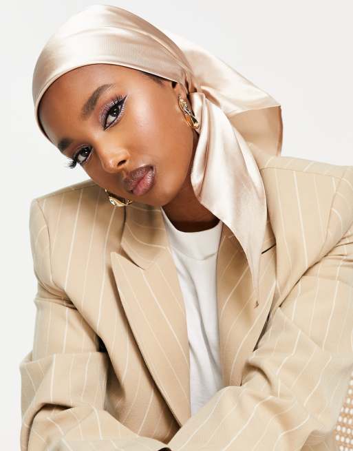 ASOS DESIGN - Foulard extra large en polysatin - Taupe - BEIGE