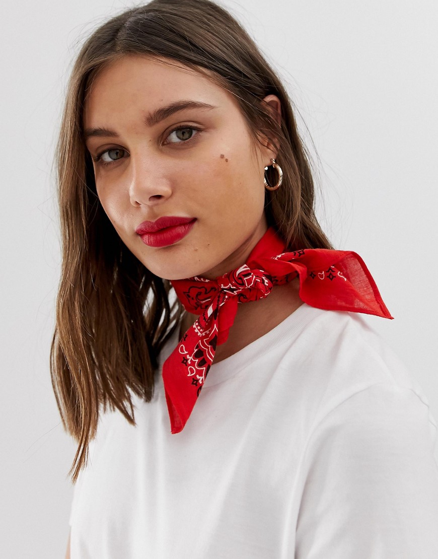 ASOS DESIGN - Foulard/fascia da testa con stampa cachemire stile bandana-Rosso