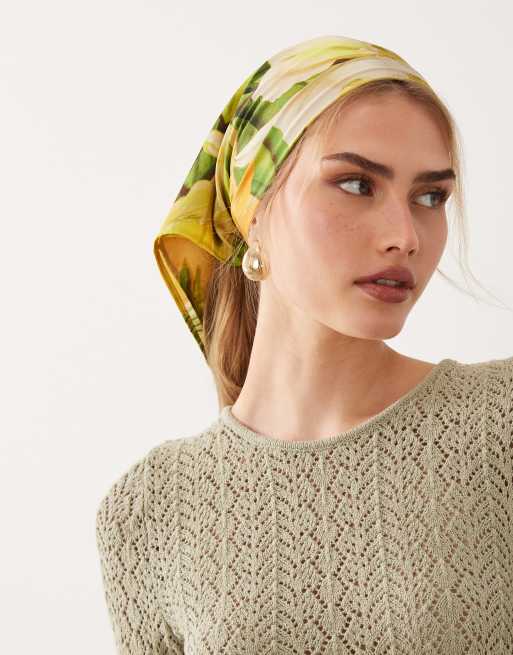 ASOS DESIGN - Foulard medio con stampa a fiori, 3 di 3