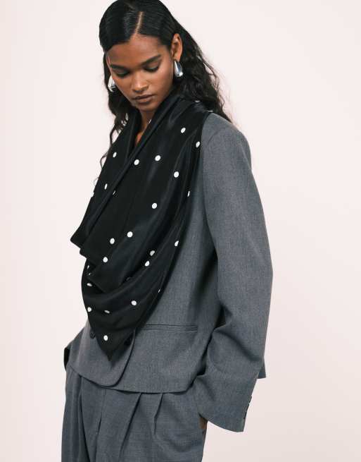 ASOS DESIGN - Foulard satiné à pois