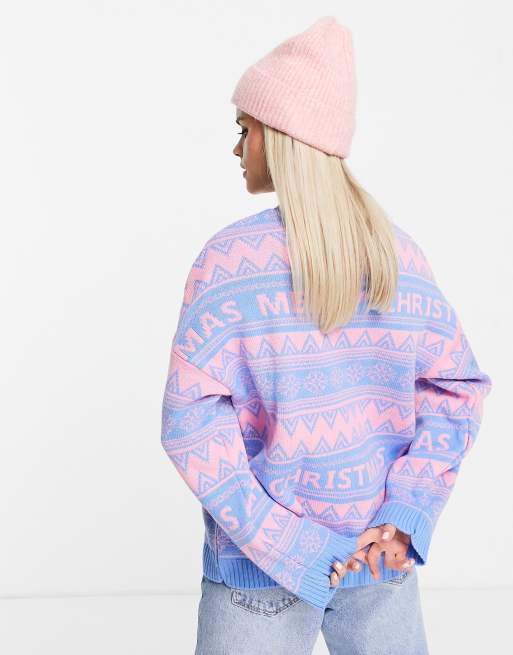 ASOS DESIGN Foundation Petite Christmas jumper in fairisle pattern, 3 of 4
