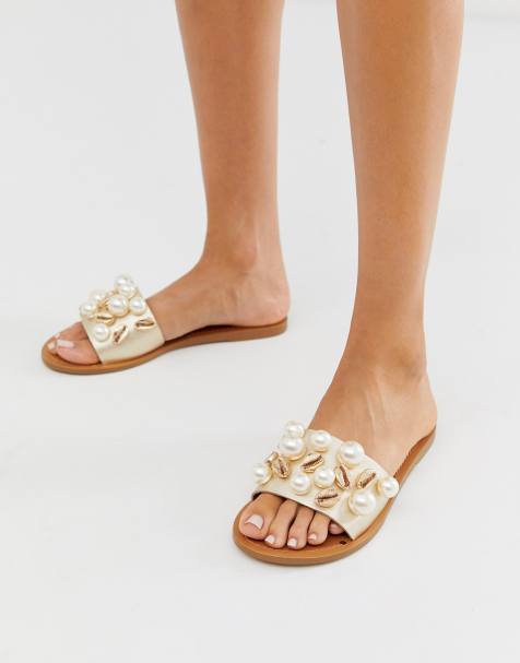 ASOS DESIGN – Fountain – Flache, verzierte Sandalen aus hochwertigem Leder