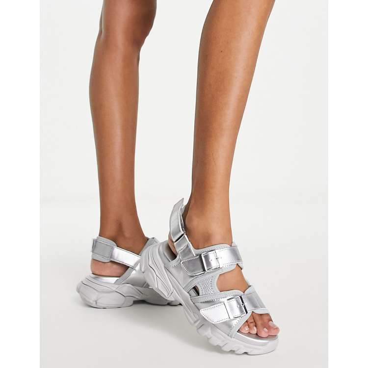 Asos silver best sale sandals flat