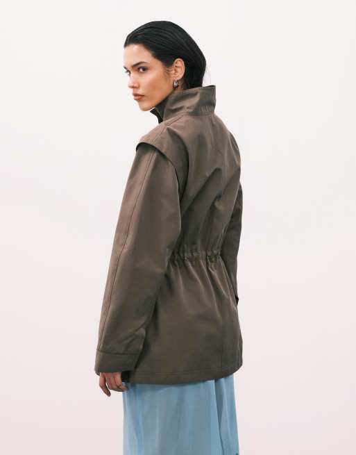 ASOS DESIGN four pocket casual utility jacket in taupe, 3 of 4