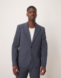[ASOS DESIGN] ASOS DESIGN four way stretch skinny fit suit jacket in navy Chest 38 Regular NAVY