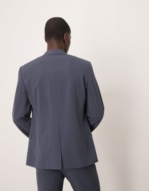 ASOS DESIGN four way stretch skinny fit suit jacket in navy, 4 of 5