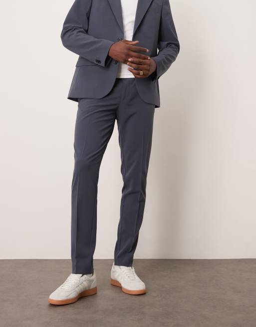 ASOS DESIGN four way stretch skinny fit suit pants in navy