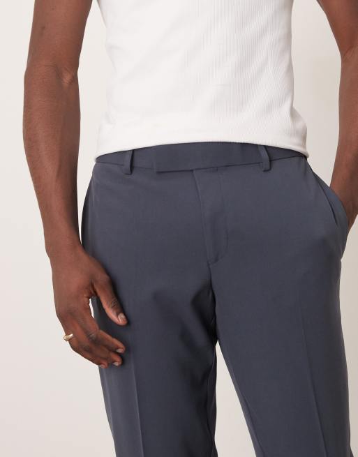 ASOS DESIGN four way stretch skinny fit suit pants in navy