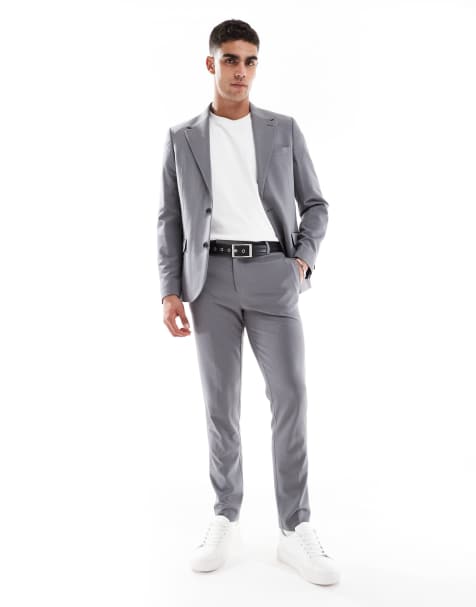 ASOS DESIGN four way stretch skinny suit in charcoal - view 1