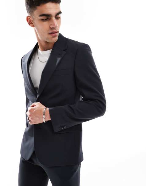 ASOS DESIGN four way stretch skinny suit jacket in black - view 1