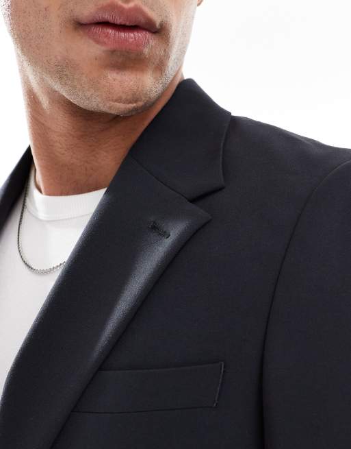 ASOS DESIGN four way stretch skinny suit jacket in black