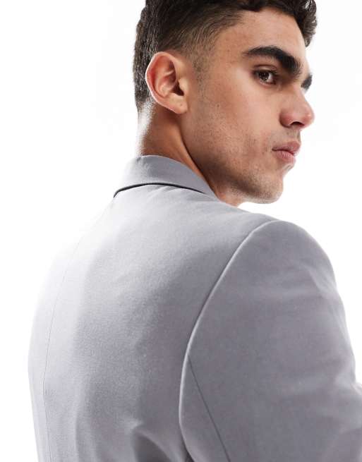 ASOS DESIGN four way stretch skinny suit jacket in charcoal