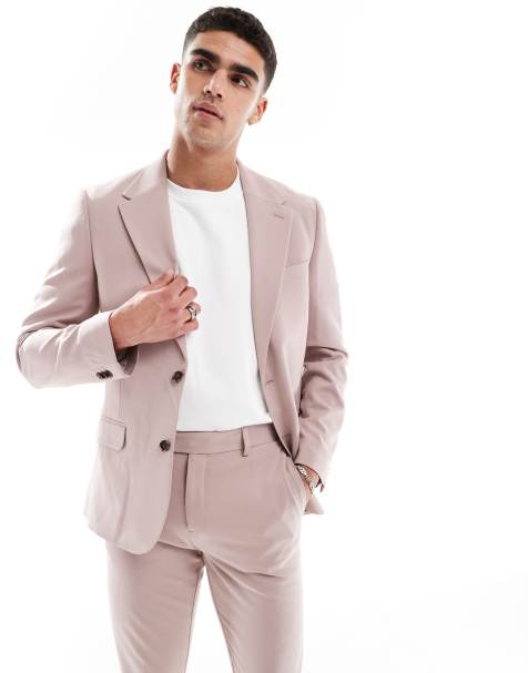 ASOS DESIGN four way stretch skinny suit jacket in light brown - view 1