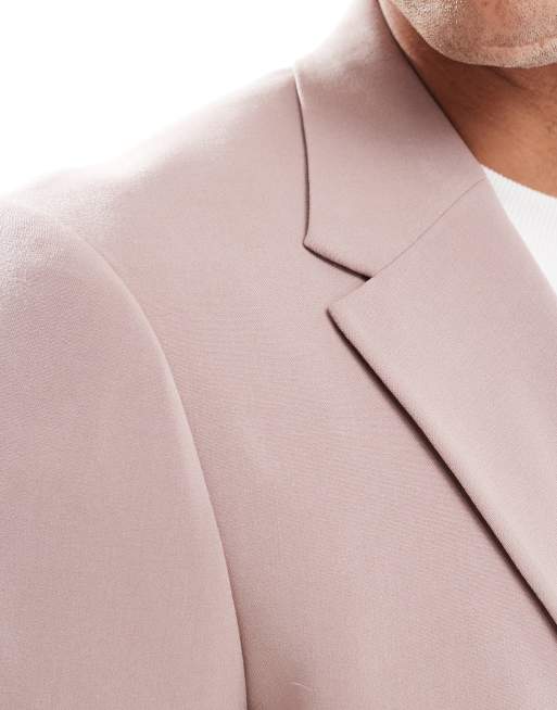 ASOS DESIGN four way stretch skinny suit jacket in light brown