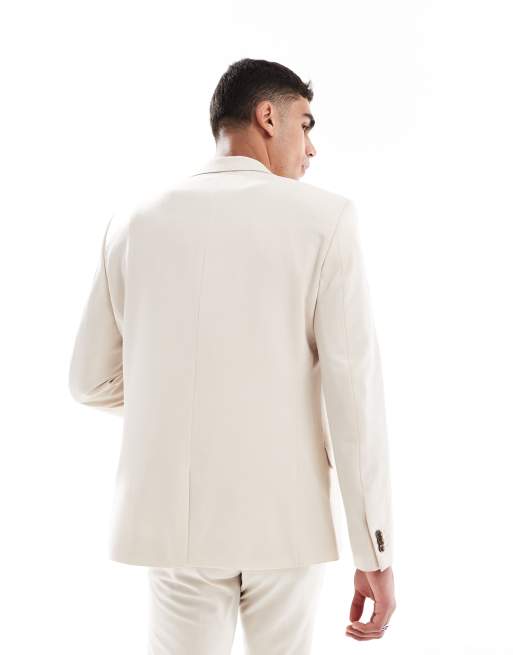 ASOS DESIGN four way stretch skinny suit jacket in stone, 4 of 5