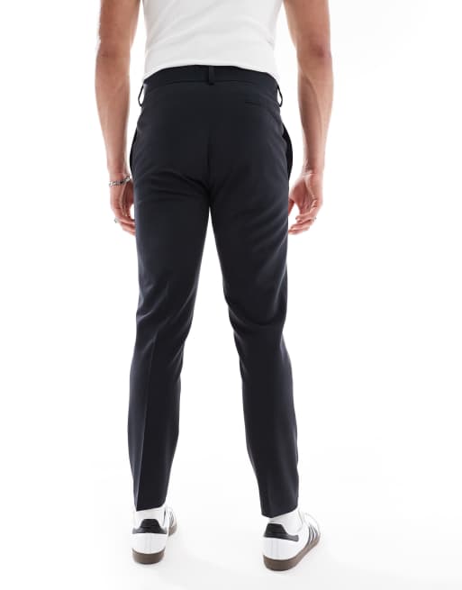 ASOS DESIGN four way stretch skinny suit pants in black