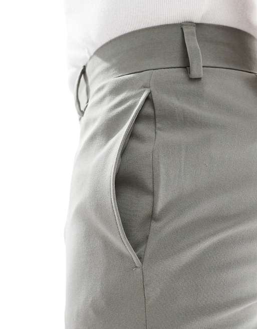 ASOS DESIGN four way stretch skinny suit pants in sage green