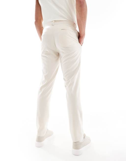 ASOS DESIGN four way stretch skinny suit pants in stone, 3 of 5