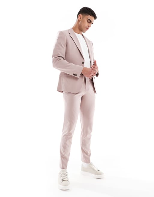 ASOS DESIGN four way stretch skinny suit trousers in light brown - BROWN