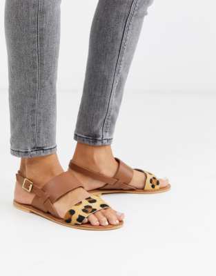 asos tan flat sandals