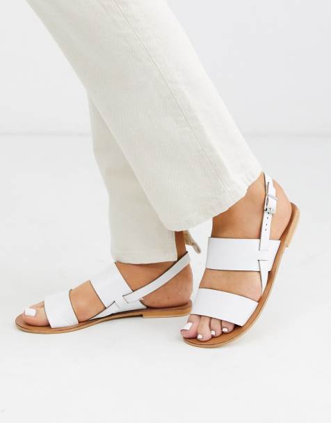 ASOS DESIGN - Foxglove - Sandales en cuir - Blanc