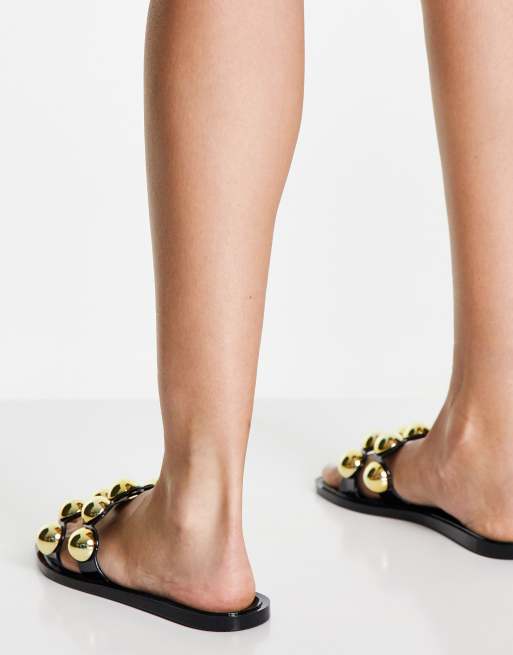 ASOS DESIGN - Foxhill - Sandales cloutées en plastique souple - Noir, 2 de 4