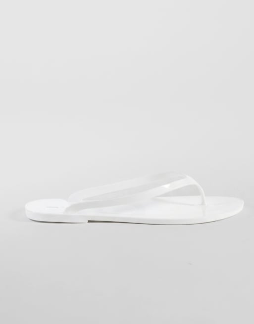 ASOS DESIGN Foxton jelly flip flops in white, 6 of 8