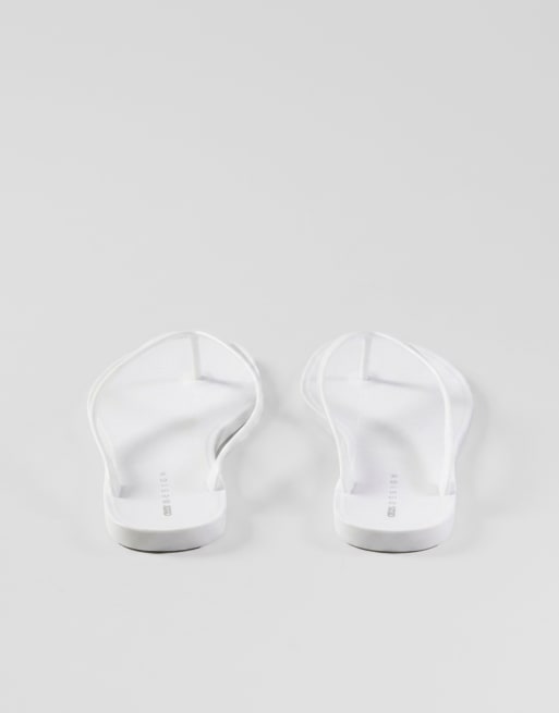 ASOS DESIGN Foxton jelly flip flops in white, 7 of 8