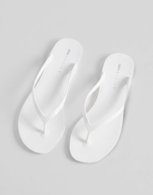 ASOS DESIGN - Foxton - Jelly teenslippers in wit, 5 van 8