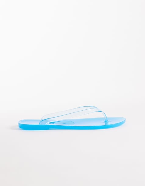ASOS DESIGN – Foxton – Jelly-Zehenstegsandalen in Blau - view 1