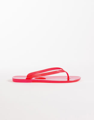 ASOS DESIGN - Foxton - Jelly-Zehenstegsandalen in Rot