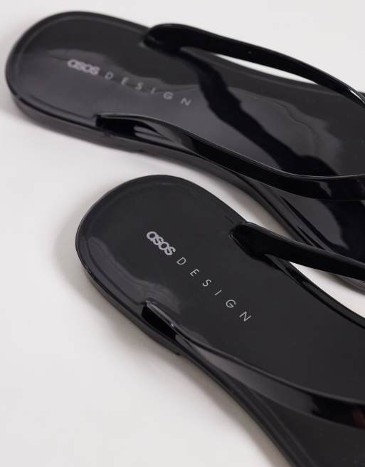 ASOS DESIGN - Foxton - Sorte jelly-klipklappere, 4 af 4