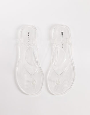 ASOS DESIGN - Foxton - Transparente Jelly-Zehenstegsandalen