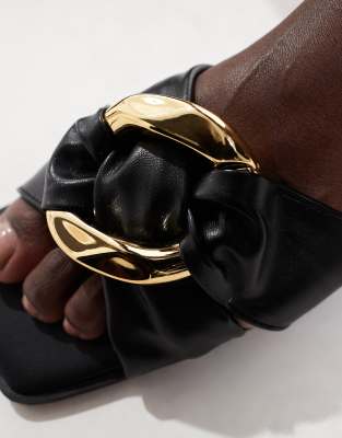 Asos Design Foxy Hardware Slider In Black