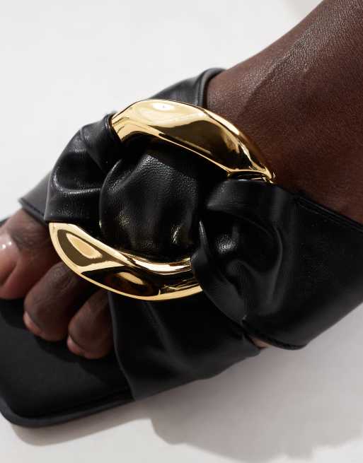 ASOS DESIGN Foxy hardware slider in black