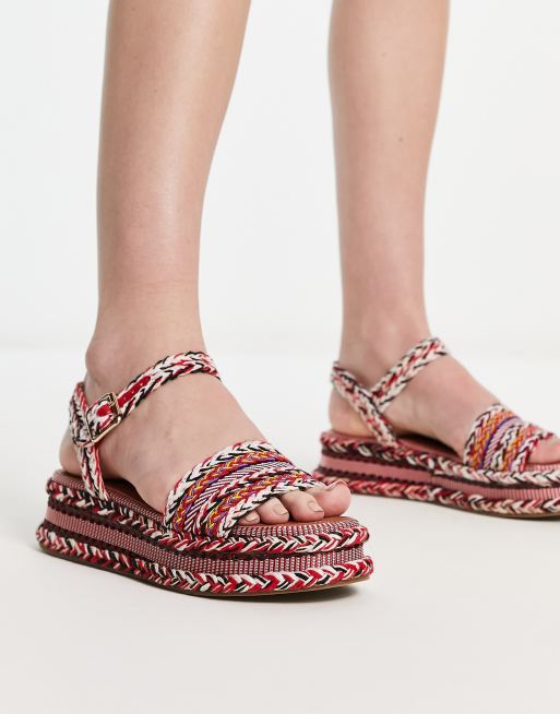 Red best sale sandals asos