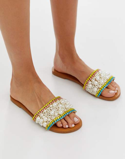 Asos embellished best sale flat sandals