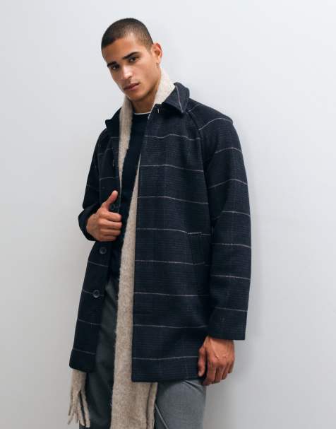 ASOS DESIGN frakke i grå tern med uldlook - view 1