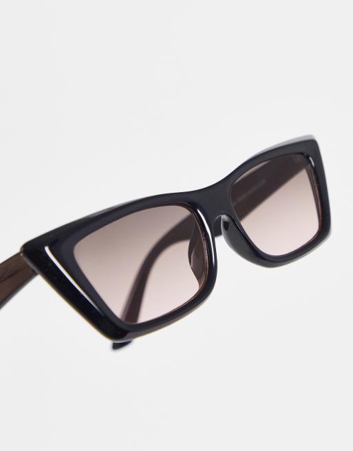 ASOS DESIGN frame angled square cat eye sunglasses with ombre lens