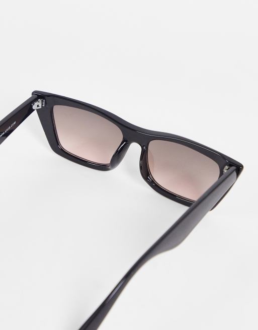 ASOS DESIGN frame angled square cat eye sunglasses with ombre lens