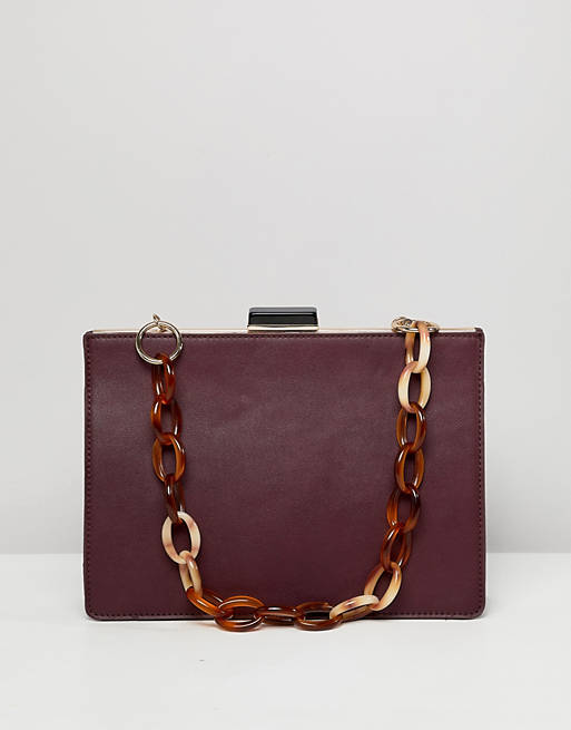 ASOS DESIGN frame bag with statement chain