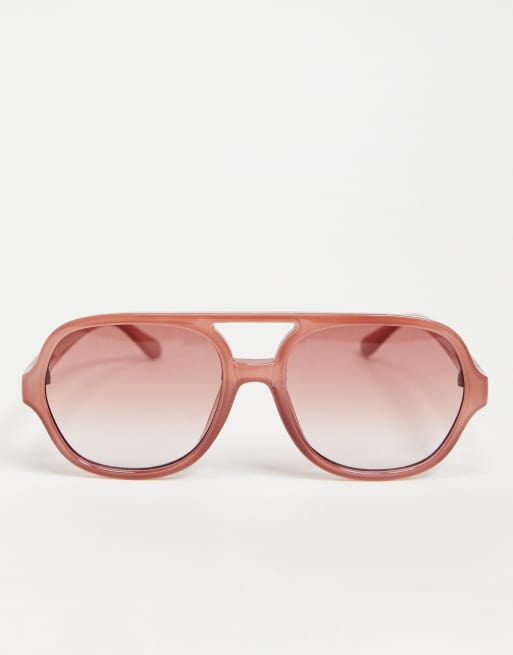 Pink plastic store aviator sunglasses