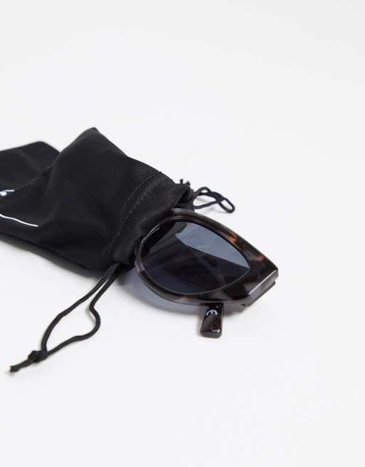 ASOS DESIGN frame cat eye sunglasses in grey tort - GREY, 4 of 4