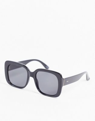 ASOS DESIGN frame oversized 70s square sunglasses in shiny black