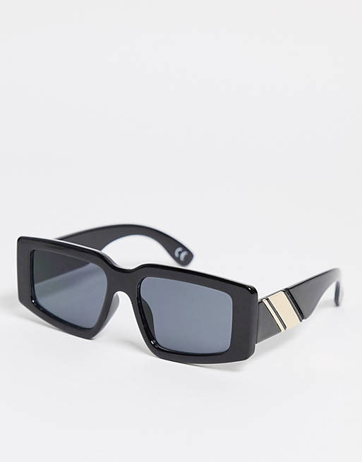 ASOS DESIGN frame oversized mid square sunglasses in black - BLACK